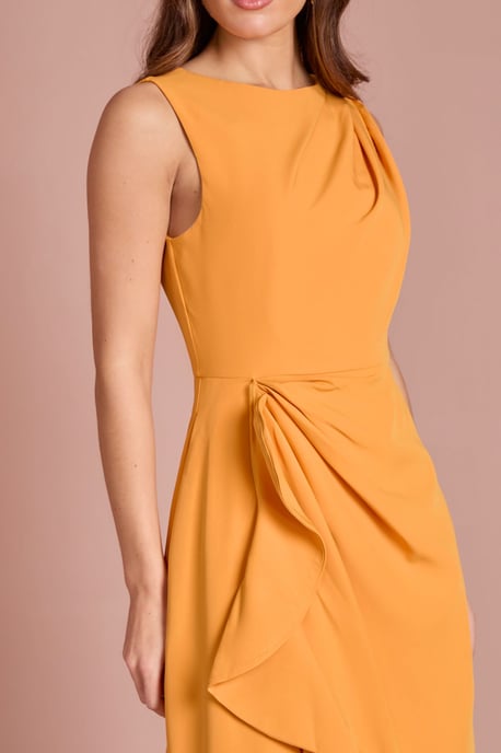 Crepe Ruffle Dress With Low Back - Image 2