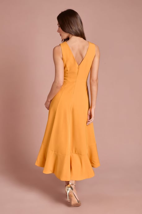 Crepe Ruffle Dress With Low Back - Image 3