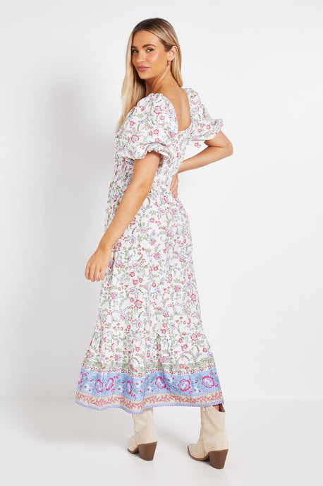 Floral Poplin Twist Front Midi Dress - Image 3