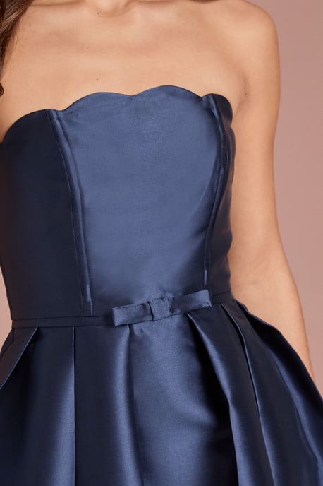 Scalloped Strapless Midi Dress - Image 2