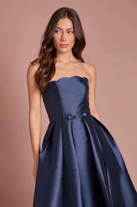 Scalloped Strapless Midi Dress - Image 4