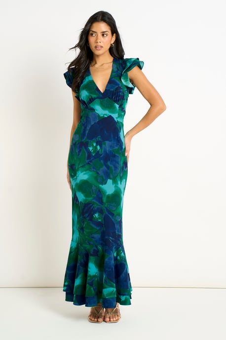 Watercolour Floral Maxi Dress - Image 1