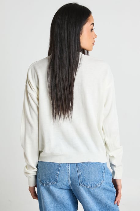 Crew Neck Button Up Cardigan - Image 2