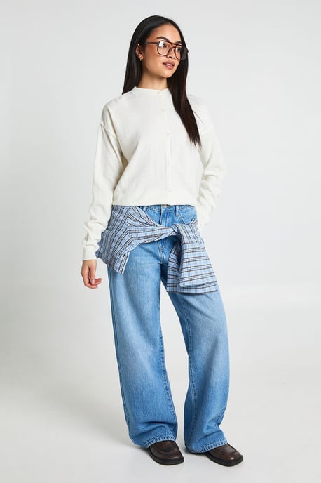 Crew Neck Button Up Cardigan - Image 3