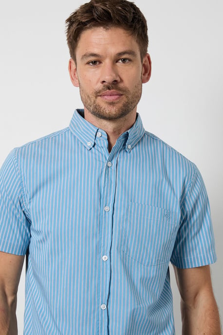 Light Blue Stripe Short Sleeve Shirt - Image 2