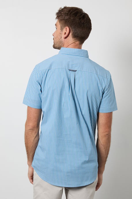 Light Blue Stripe Short Sleeve Shirt - Image 3