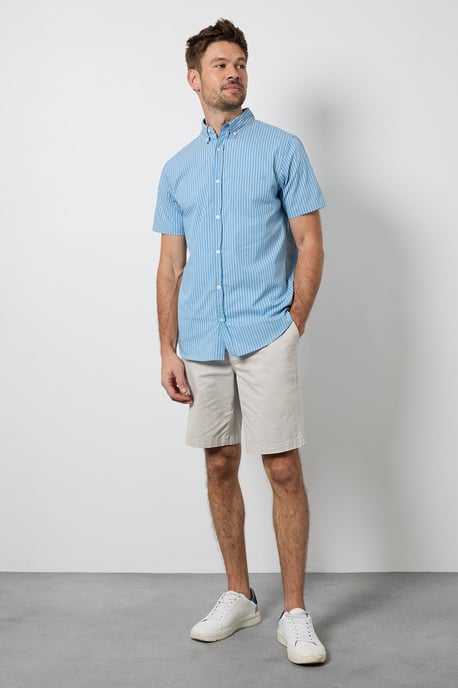 Light Blue Stripe Short Sleeve Shirt - Image 4