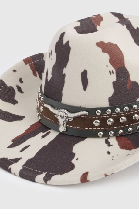 Cow Print Western Hat - Image 3