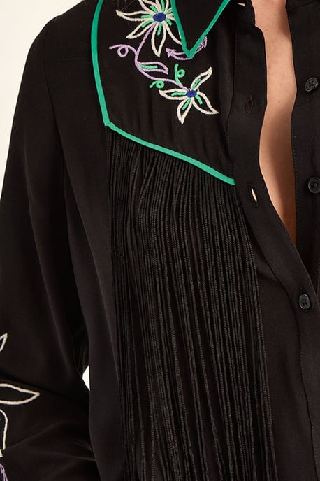 Embroidered Fringe Western Shirt Co-ord - Image 5