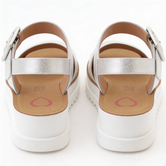 Heavenly Feet Pistachio Womens Ankle Strap Sandals Silver - Image 2