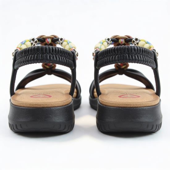Heavenly Feet Bright Womens Slingback Sandals Black - Image 2