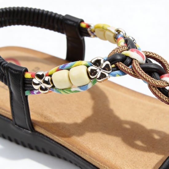 Heavenly Feet Bright Womens Slingback Sandals Black - Image 4