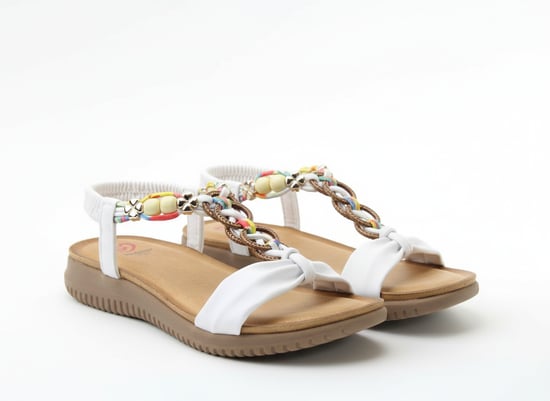 Heavenly Feet Bright Womens Slingback Sandals White - Image 2