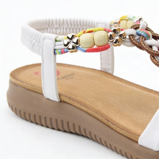Heavenly Feet Bright Womens Slingback Sandals White - Image 3