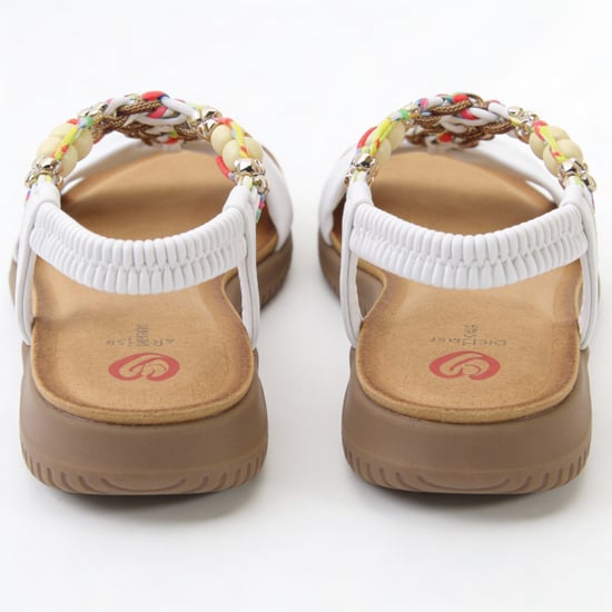 Heavenly Feet Bright Womens Slingback Sandals White - Image 4