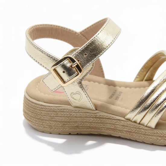 Heavenly Feet Symphony Womens Ankle Strap Sandals Gold - Image 3