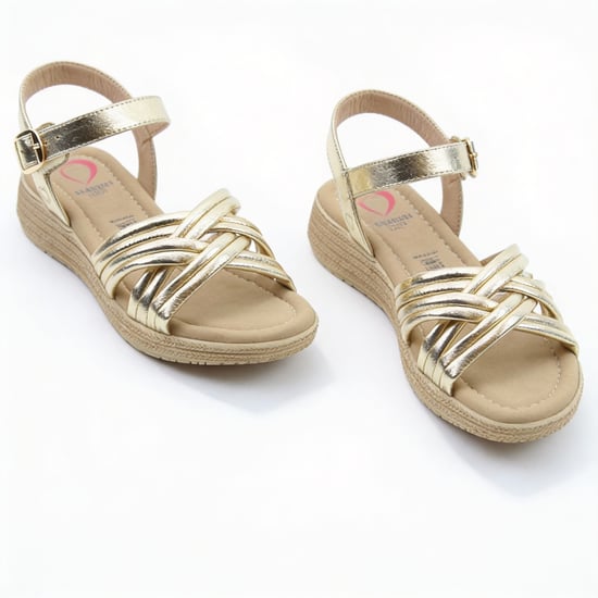 Heavenly Feet Symphony Womens Ankle Strap Sandals Gold - Image 4