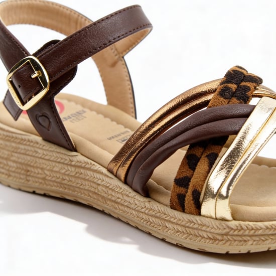 Heavenly Feet Symphony Womens Ankle Strap Sandals Chocolate/leopard - Image 4