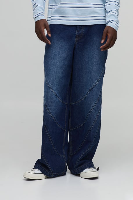 Parachute Panelled Washed Jeans - Image 1