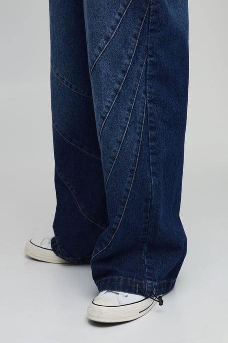 Parachute Panelled Washed Jeans - Image 3