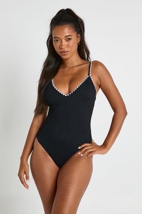Contrast Stitch Swimsuit - Image 1