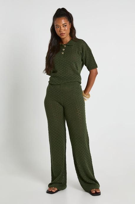 Crochet Long Line Top and Wide Leg Trouser - Image 1