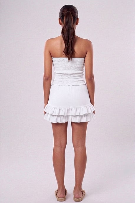 Shirred Bandeau Frill Hem Playsuit - Image 3