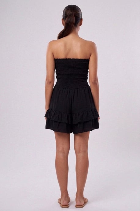 Shirred Bandeau Frill Hem Playsuit - Image 3