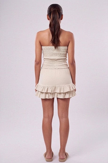 Shirred Bandeau Frill Hem Playsuit - Image 3