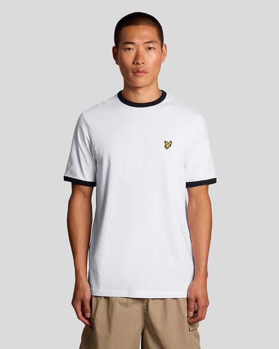 Ringer Cotton Crew Neck T-Shirt - Image 1