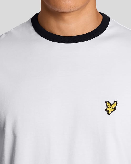 Ringer Cotton Crew Neck T-Shirt - Image 2