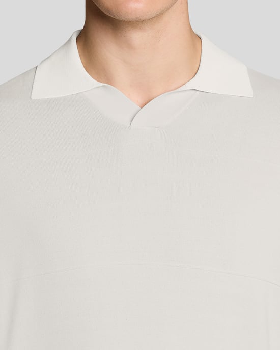 Open Collar Fijn Gebreide Poloshirt - Image 3