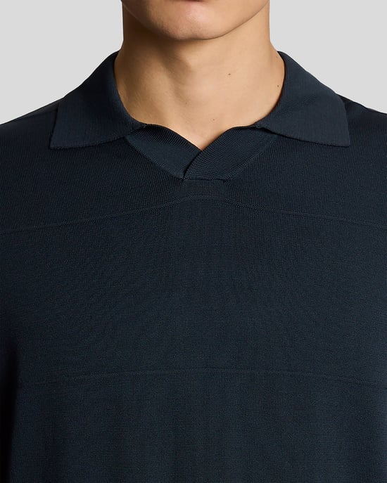 Open Collar Fijn Gebreid Poloshirt - Image 3