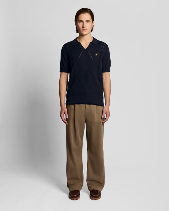 Open Kraag Argyle Gebreide Poloshirt - Image 2