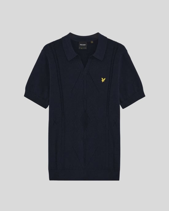 Open Kraag Argyle Gebreide Poloshirt - Image 5