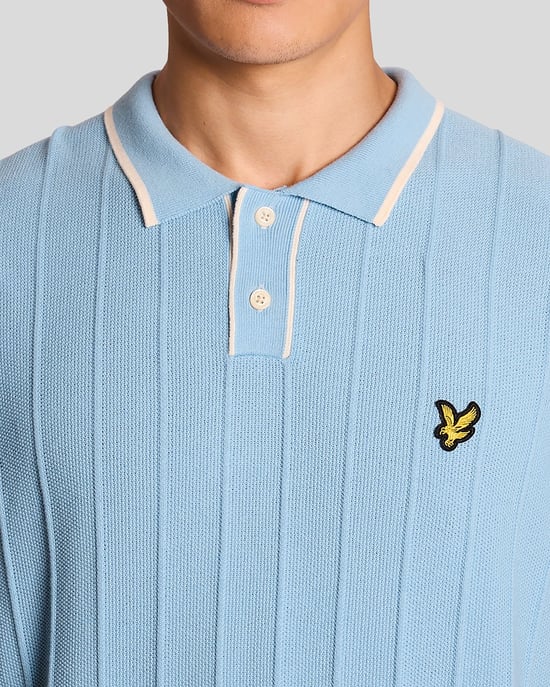 Getipt Pique Gebreide Poloshirt - Image 2