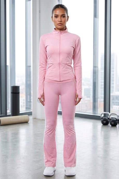 Zip Up Active Jacket & Stripe Side Track Trousers Co-Ord Set - Image 1