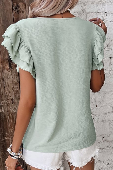 Ruffle Sleeve Blouse Casual Top - Image 3