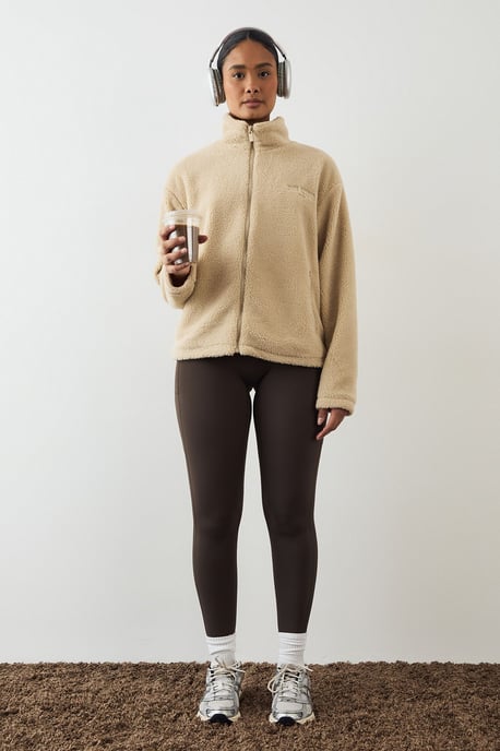 DSGN Studio Borg Zip Through Funnel Neck Jacket - Image 5