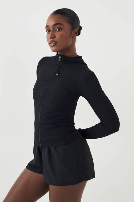 DSGN Studio Sculpt Rib Zip Through Hooded Sports Jacket - Image 3