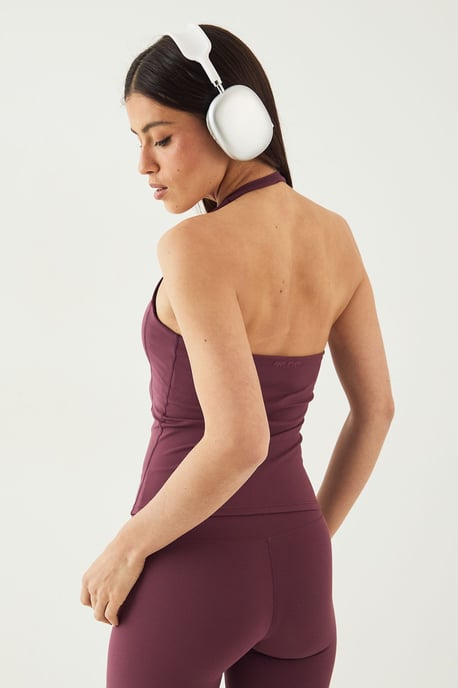 DSGN Studio Sports Sculpt Seam Detail Padded Halterneck Top - Image 2