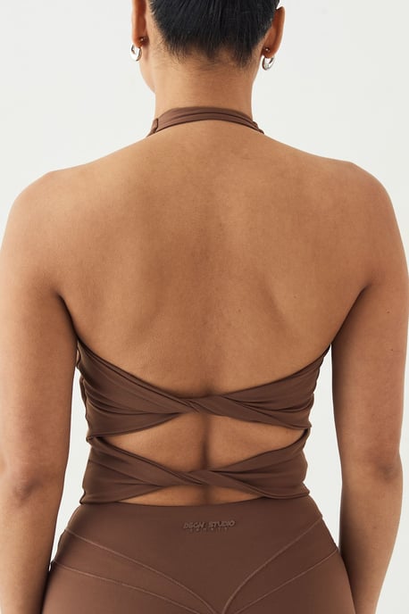 DSGN Studio Sculpt Ruched Front Cut Out Padded Halterneck Top - Image 4