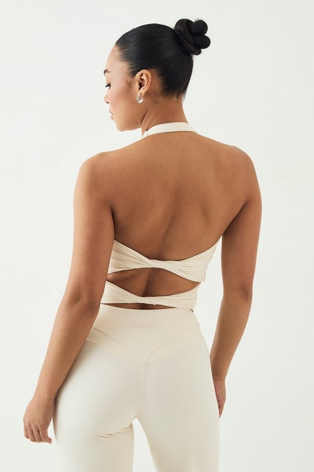 DSGN Studio Sculpt Ruched Front Cut Out Padded Halterneck Top - Image 2