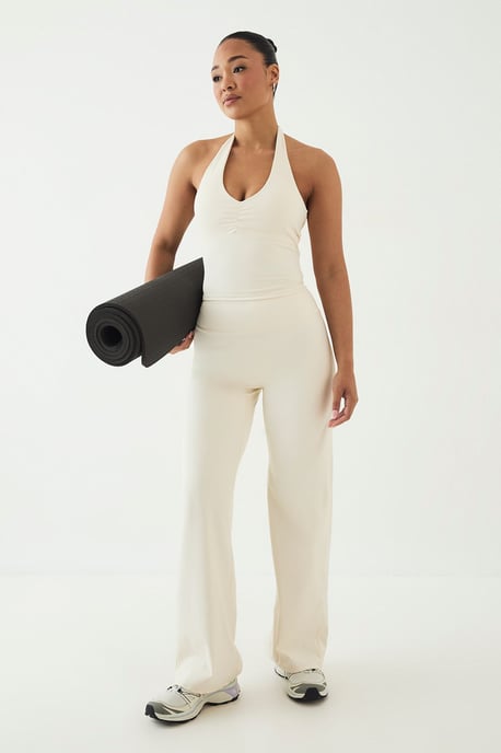 DSGN Studio Sculpt Ruched Front Cut Out Padded Halterneck Top - Image 3
