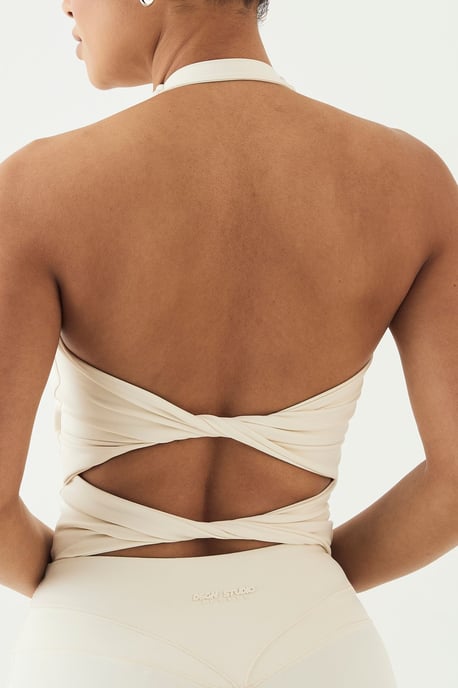 DSGN Studio Sculpt Ruched Front Cut Out Padded Halterneck Top - Image 4
