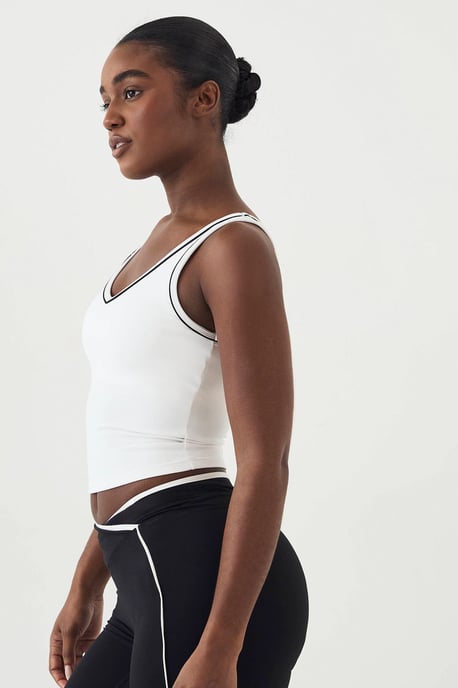 DSGN Studio Sculpt Piping Detail Padded Vest Top - Image 3