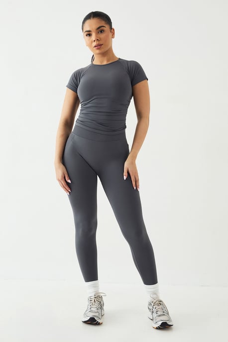 DSGN Studio Sport Contour Seamless Ruched Short Sleeve Top - Image 3