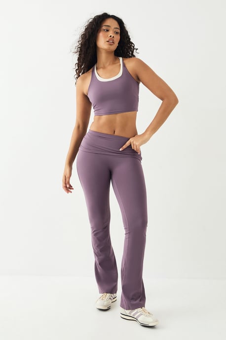DSGN Studio Sculpt Fold Over Waistband Flared Legging - Image 1