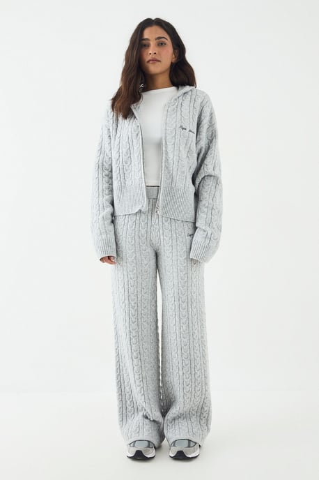 DSGN Studio Cable Knit Zip Through Hoodie - Image 5