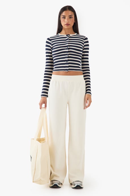 DSGN Studio Stripe Button Detail Long Sleeve Top - Image 5